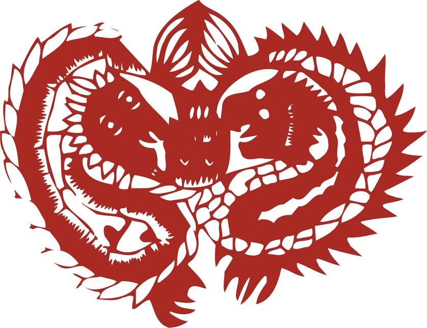 中国风中式传统喜庆民俗人物动物窗花剪纸插画边框AI矢量PNG素材【792】